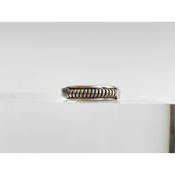 Coil Vintage Geometric Style Flat Sided 925 Sterling Silver Vintage Ring - sz 9 - Picture 16 of 16